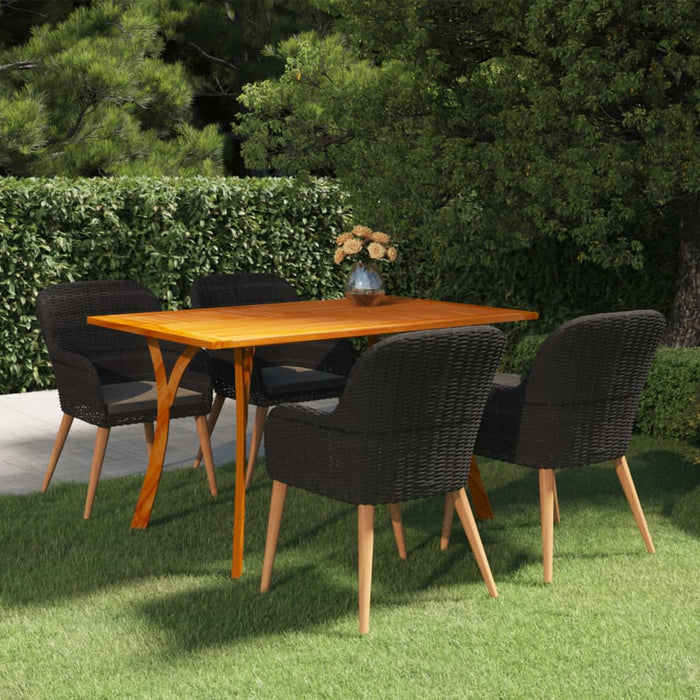 Set mobilier de grădină, 5 piese, negru WALTI