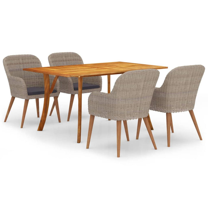 Set mobilier de grădină, 5 piese, maro WALTI