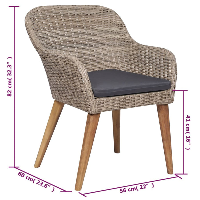 Set mobilier de grădină, 5 piese, maro WALTI