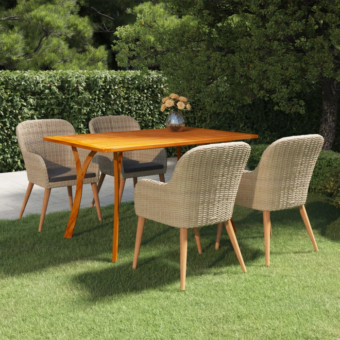 Set mobilier de grădină, 5 piese, maro WALTI