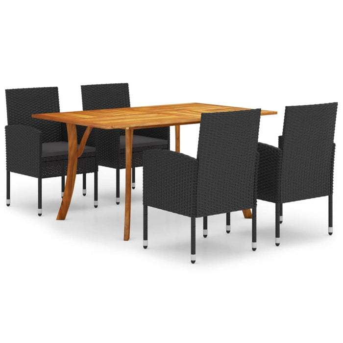 Set mobilier pentru grădină, 5 piese, negru WALTI