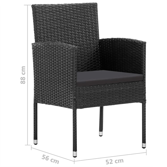 Set mobilier pentru grădină, 5 piese, negru WALTI