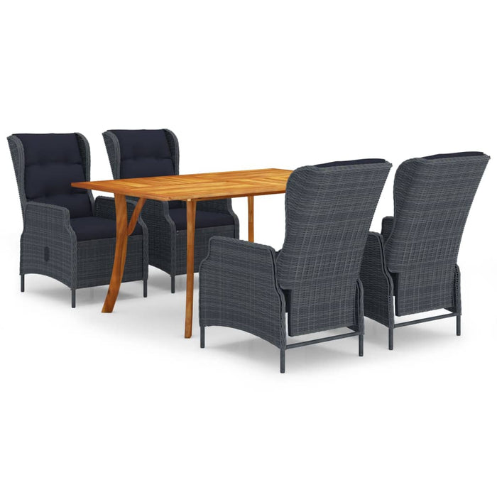 Set mobilier de grădină, 5 piese, gri închis - WALTI WALTI