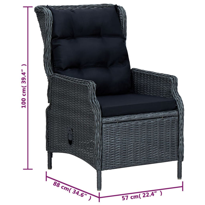 Set mobilier de grădină, 5 piese, gri închis - WALTI WALTI