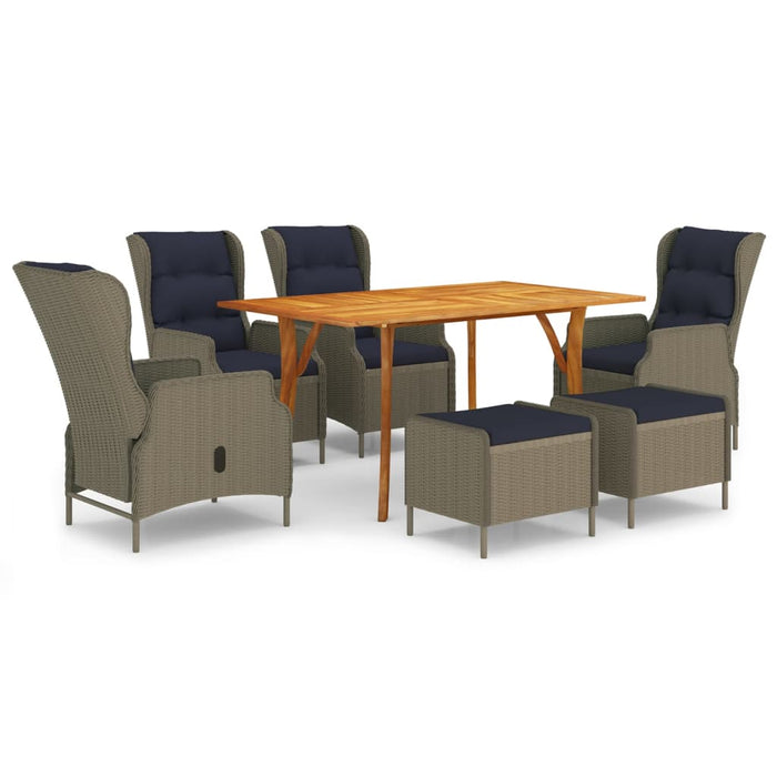 Set mobilier de grădină, 7 piese, maro WALTI