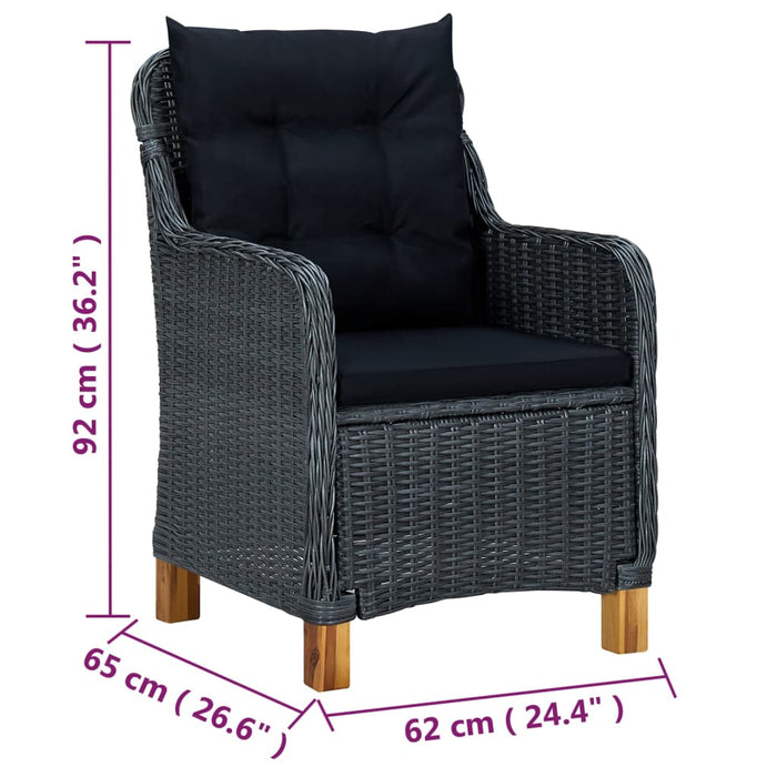 Set mobilier de grădină, 5 piese, gri închis - WALTI WALTI