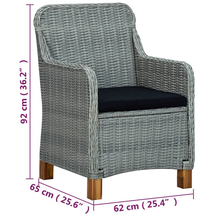 Set de masă pentru grădină, 5 piese, gri deschis - WALTI WALTI