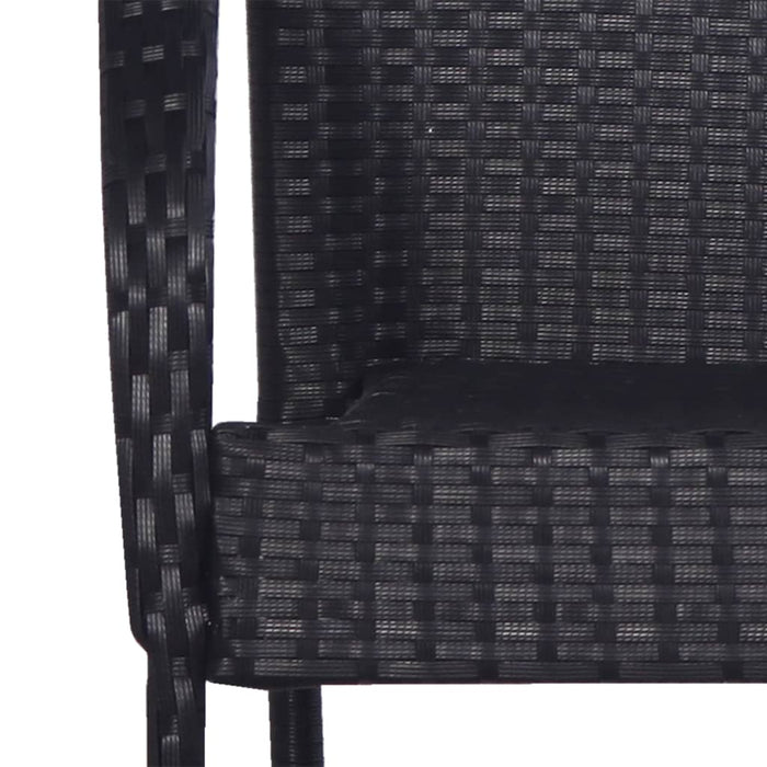Set mobilier de grădină, 3 piese, negru, poliratan WALTI