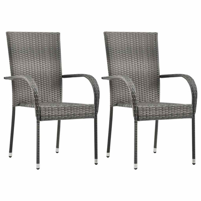 Set mobilier de grădină, 3 piese, gri, poliratan - WALTI WALTI
