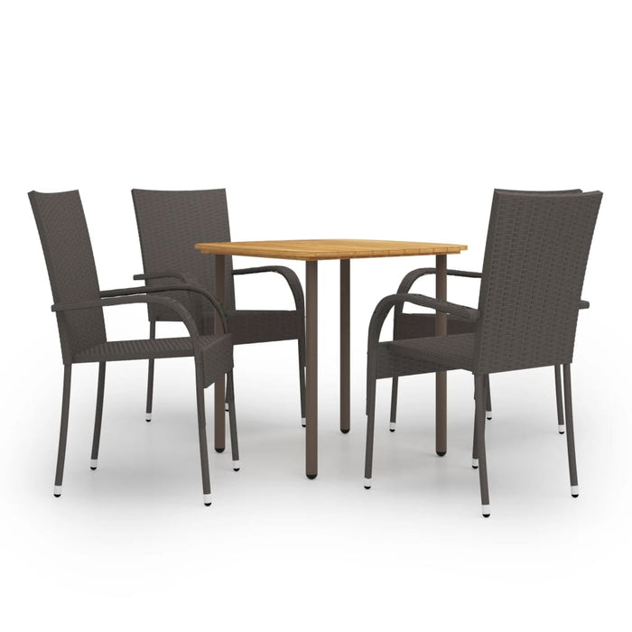 Set mobilier de grădină, 5 piese, maro, poliratan WALTI