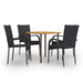 Set mobilier de grădină, 5 piese, negru, poliratan - WALTI WALTI