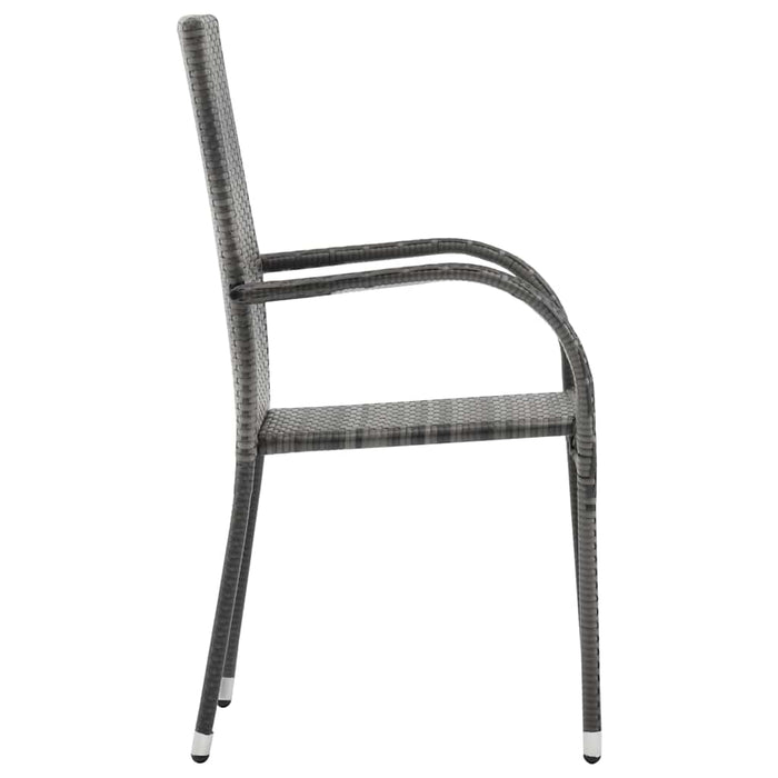 Set mobilier de grădină, 5 piese, gri, poliratan WALTI
