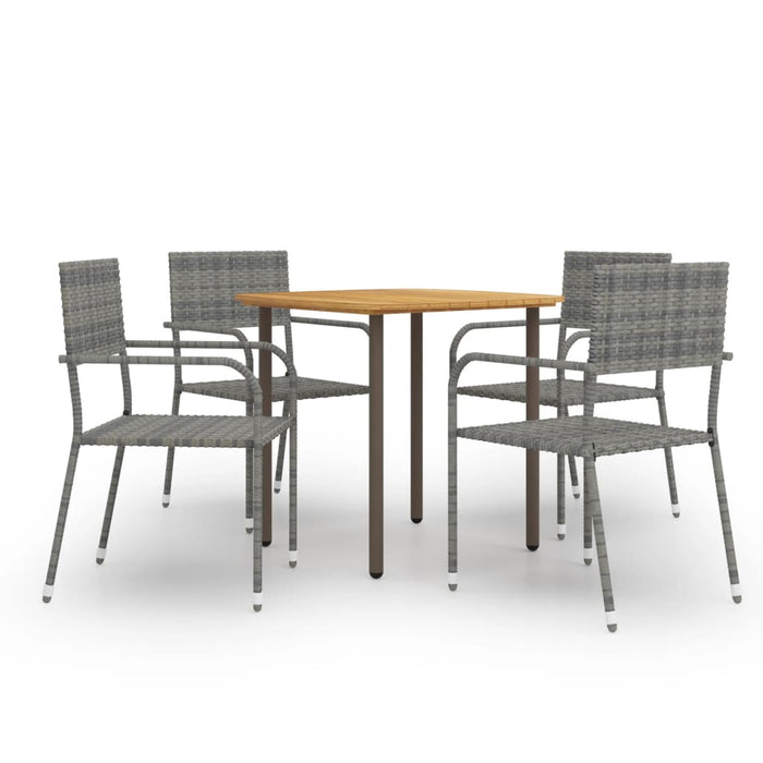 Set mobilier de grădină, 5 piese, antracit, poliratan WALTI