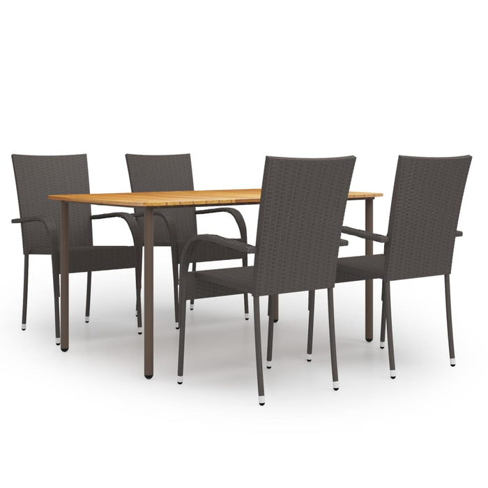 Set mobilier de grădină, 5 piese, maro, poliratan WALTI