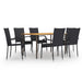Set mobilier de grădină, 7 piese, negru, poliratan - WALTI WALTI