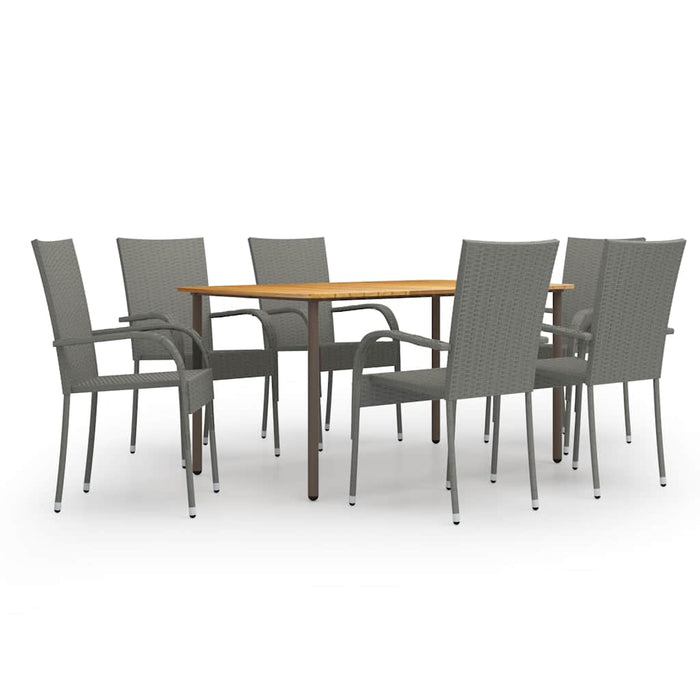 Set mobilier de grădină, 7 piese, gri, poliratan - WALTI WALTI