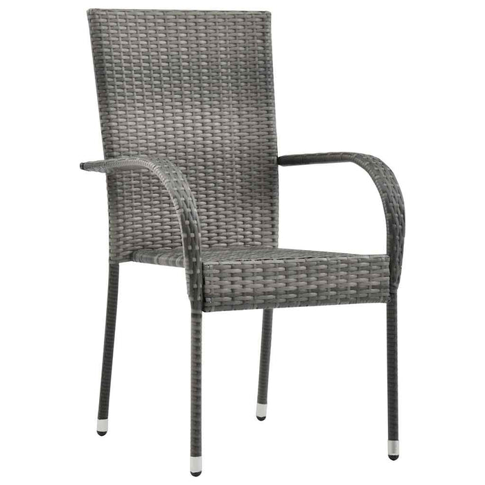 Set mobilier de grădină, 7 piese, gri, poliratan - WALTI WALTI