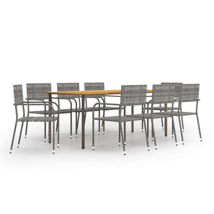 Set mobilier de grădină, 9 piese, antracit, poliratan WALTI