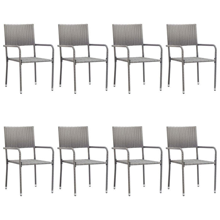 Set mobilier de grădină, 9 piese, antracit, poliratan WALTI