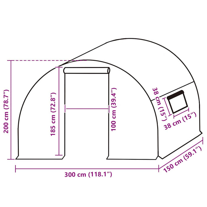 Copertină rezervă pentru seră (4,5 m²), transparent, 3x1,5x2 m - WALTI WALTI
