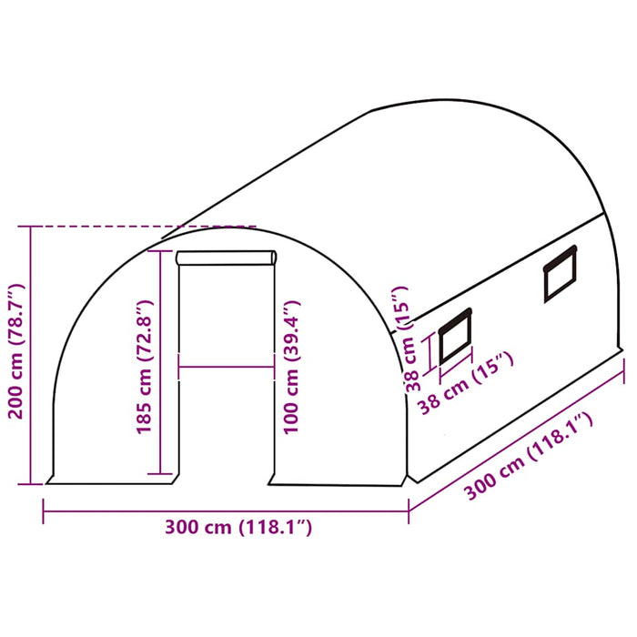 Copertină de rezervă pentru seră (9 m²), transparent, 3x3x2 m - WALTI WALTI