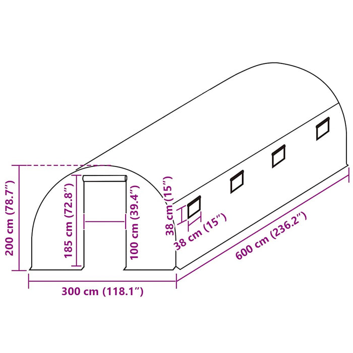 Copertină de rezervă pentru seră (18 m²), transparent, 3x6x2 m - WALTI WALTI