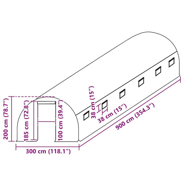 Copertină de rezervă pentru seră (27 m²), transparent, 3x9x2 m - WALTI WALTI