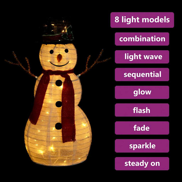 Figurină decorativă Crăciun om de zăpadă LED 60 cm țesătură lux - WALTI WALTI