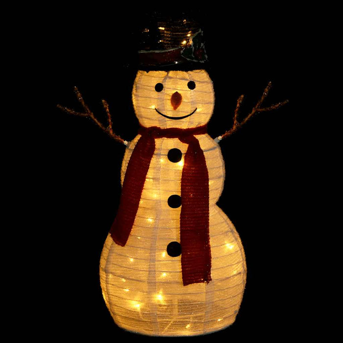 Figurină decorativă Crăciun om de zăpadă LED 60 cm țesătură lux - WALTI WALTI