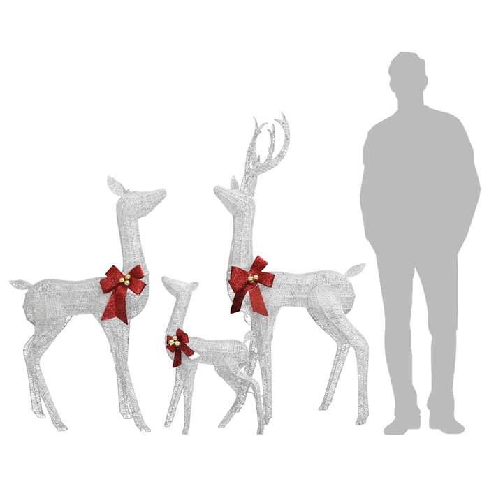Decorațiune de Crăciun familie de reni 201 LED-uri alb/argintiu - WALTI WALTI
