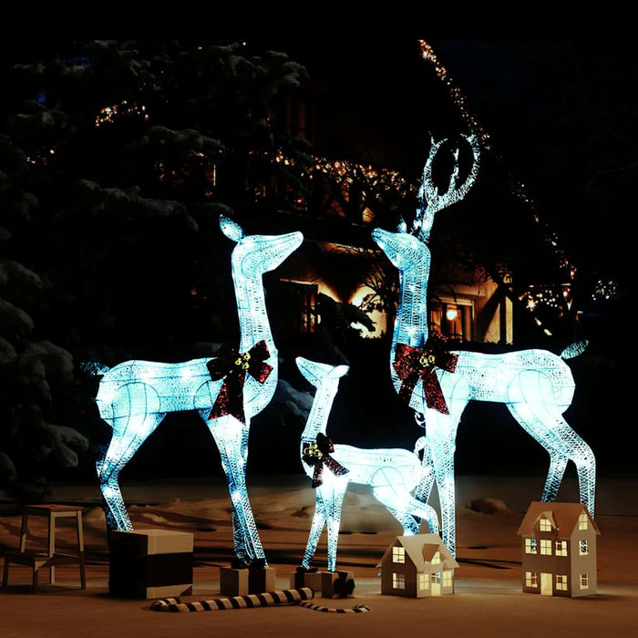 Decorațiune de Crăciun familie de reni 201 LED-uri alb/argintiu - WALTI WALTI