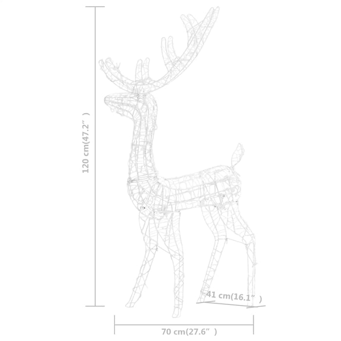 Decorațiune de Crăciun ren 140 LED-uri alb rece 120 cm acril - WALTI WALTI