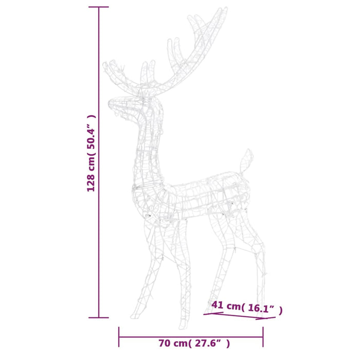 Decorațiune de Crăciun ren 140 LED-uri albastru 120 cm acril - WALTI WALTI