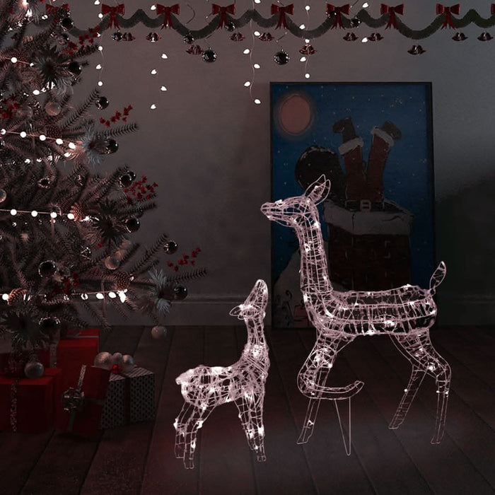 Decorațiune de Crăciun familie reni, 160 LED, alb cald, acril - WALTI WALTI