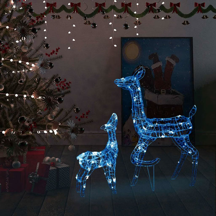 Decorațiune de Crăciun familie reni 160 LED-uri albastru acril - WALTI WALTI