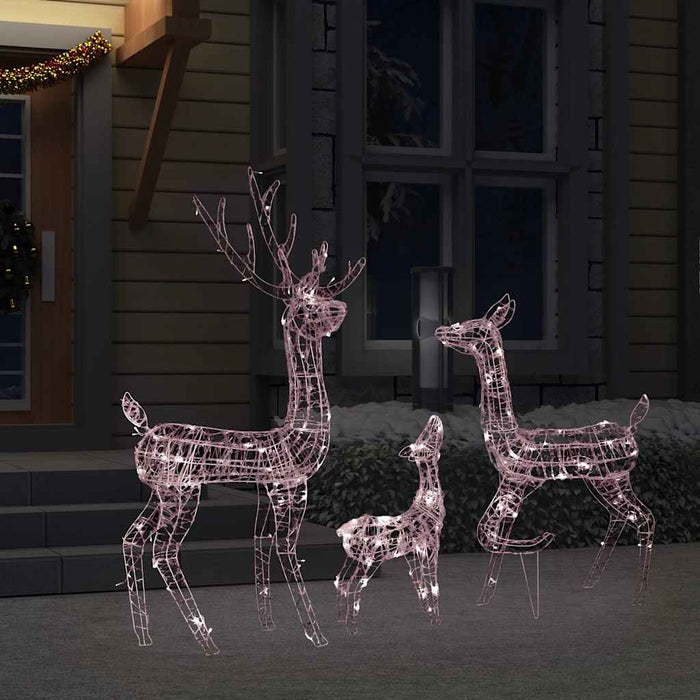 Decorațiune de Crăciun familie reni 300 LED-uri alb cald acril - WALTI WALTI
