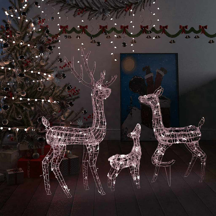 Decorațiune de Crăciun familie reni 300 LED-uri alb cald acril - WALTI WALTI