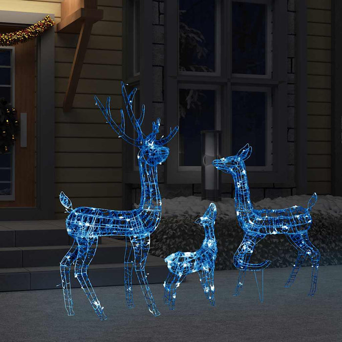 Decorațiune de Crăciun familie reni 300 LED-uri albastru acril - WALTI WALTI
