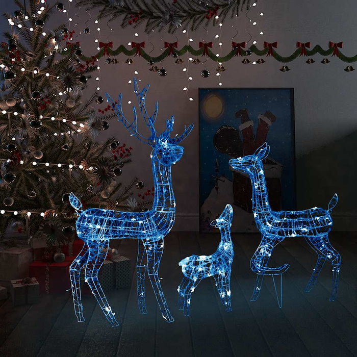 Decorațiune de Crăciun familie reni 300 LED-uri albastru acril - WALTI WALTI