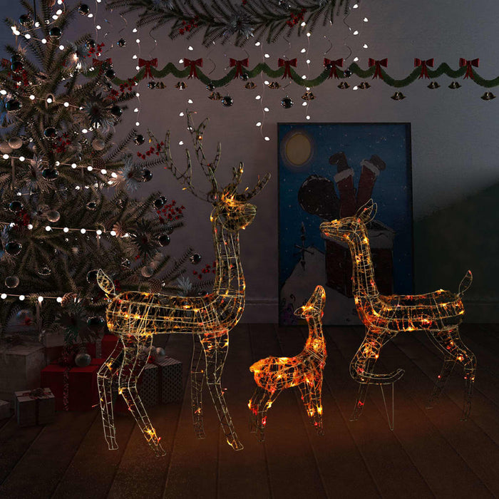 Decorațiune de Crăciun familie reni 300 LED-uri colorat acril - WALTI WALTI