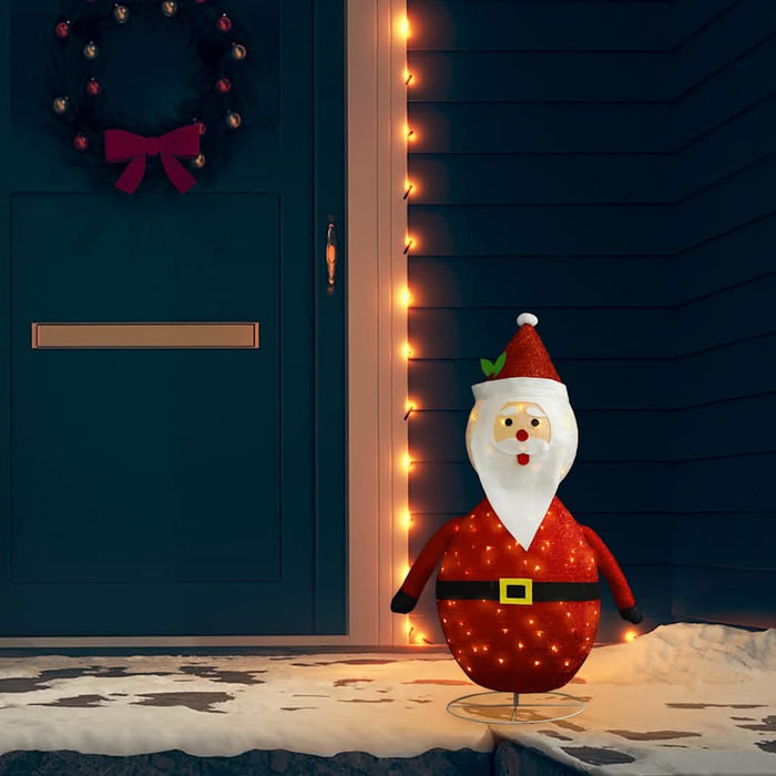 Figurină Moș Crăciun decorativă cu LED, 90 cm, țesătură lux - WALTI WALTI