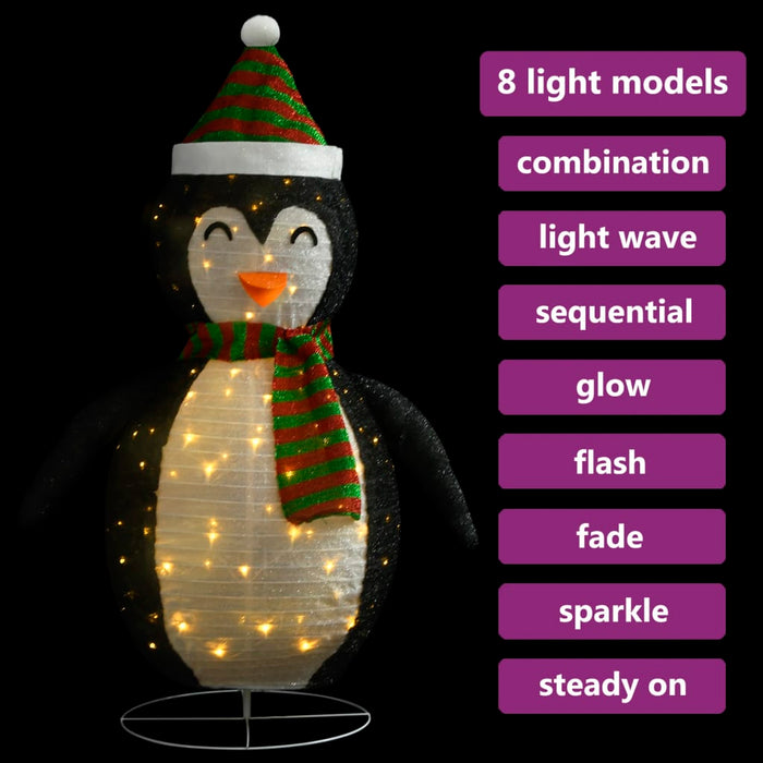 Figurină pinguin decorativă de Crăciun, LED, 60 cm țesătură lux - WALTI WALTI