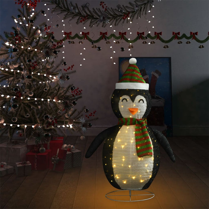 Figurină pinguin decorativă Crăciun, LED, 120 cm, țesătură lux WALTI