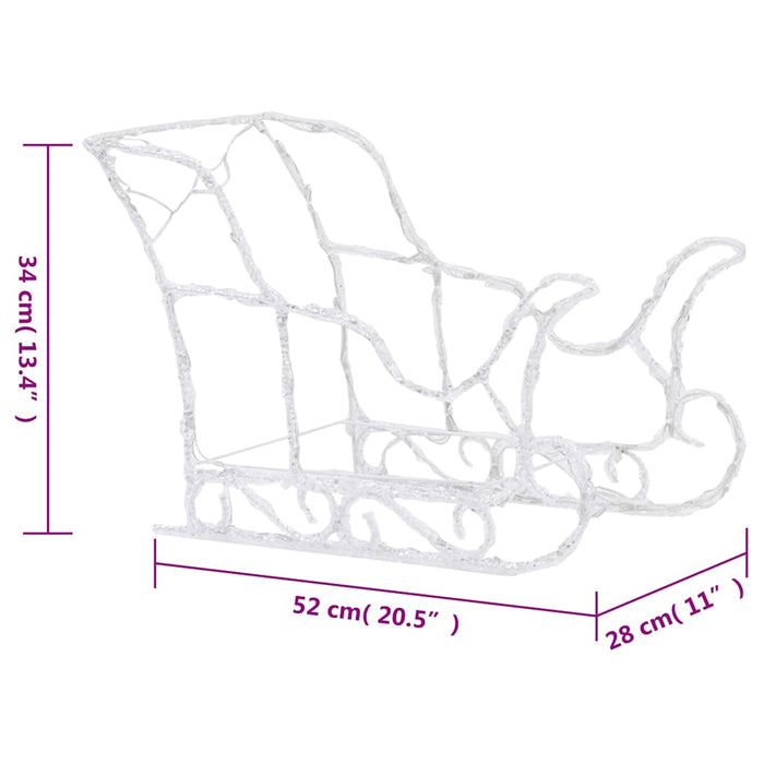Decorațiune de Crăciun cu reni și sanie, 280x28x55, acril - WALTI WALTI