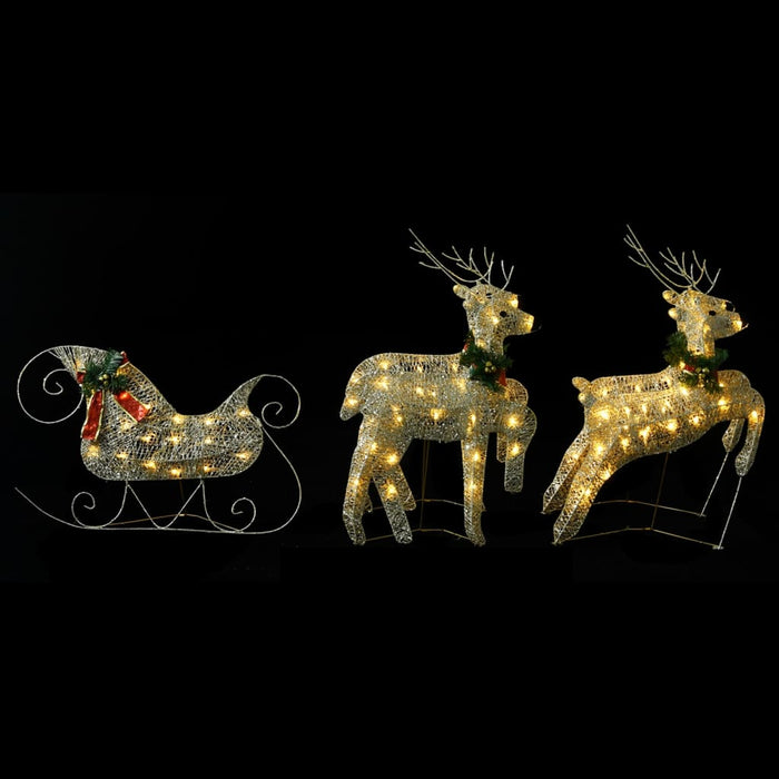 Decor de Crăciun cu reni și sanie, 100 LED-uri, auriu, exterior - WALTI WALTI