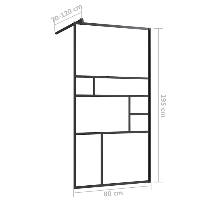 Paravan de duș walk-in negru 80x195 cm sticlă ESG transparentă - WALTI WALTI