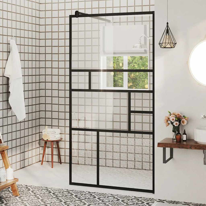 Paravan de duș walk-in negru 80x195 cm sticlă ESG transparentă - WALTI WALTI