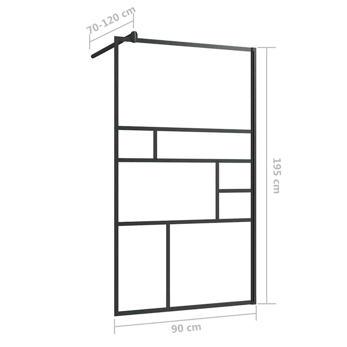 Paravan de duș walk-in negru 90x195 cm sticlă ESG transparentă - WALTI WALTI