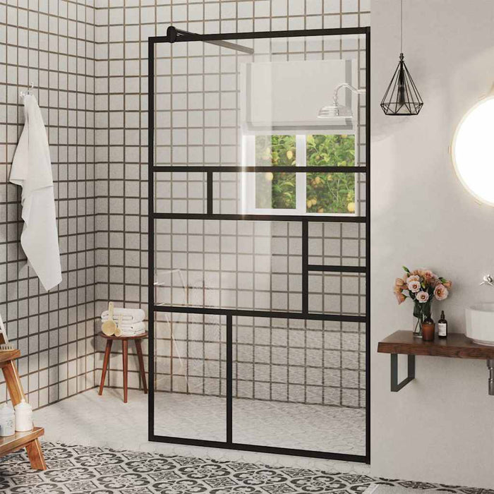 Paravan de duș walk-in negru 90x195 cm sticlă ESG transparentă - WALTI WALTI