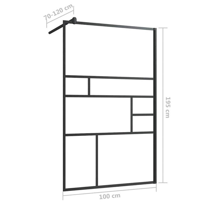 Paravan duș walk-in, negru, 100x195 cm, sticlă ESG transparentă - WALTI WALTI